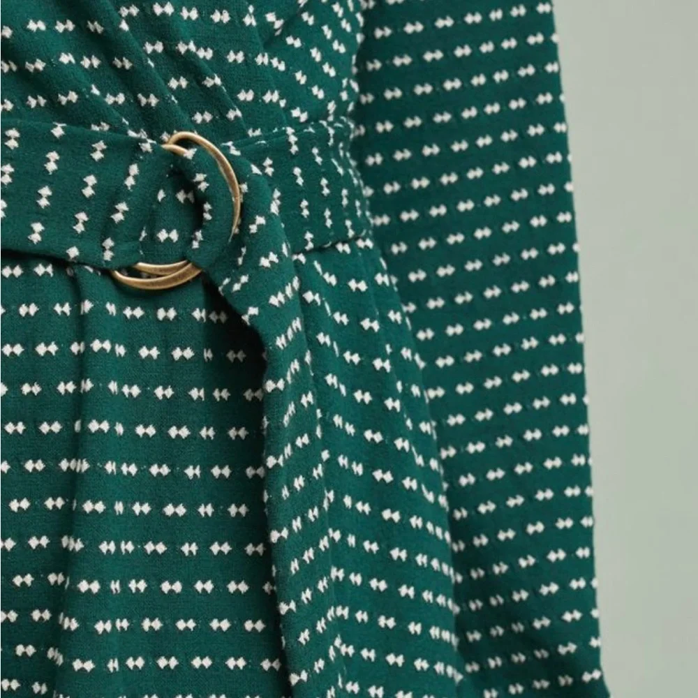Maeve Teal Patterned Long Sleeve Dress - Picture 3 of 6